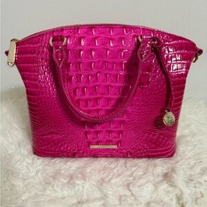 Brahmin Fuchsia Crocodile Embossed Tote